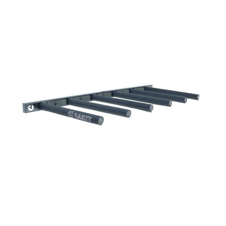 7-10 Surfboard Rack - Rakit Systems. Store your boards vertically with our aluminium wall mounted board racks. Easy to install neither garage or home. #whereboardssleep
