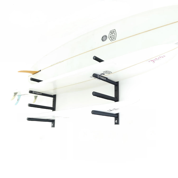 The Quiver 4 Board Surf Rack - Rakit Systems Short board or Longboard all our racks are suitable for a wide range of boards.